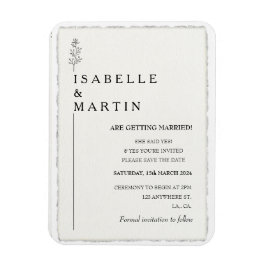 Moderne Save the Date Faux Deckled Edge Wedding Magneet