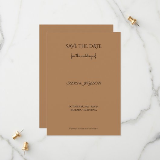 Moderne save the date | Folie, Bloemen & Foto (Voorkant / Achterkant in situ)