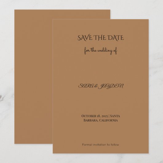 Moderne save the date | Folie, Bloemen & Foto (Voorkant / Achterkant)