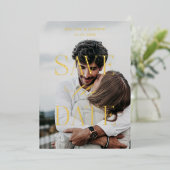Moderne Save the Date Folie Uitnodiging (Staand Voorkant)
