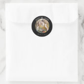 Moderne Save the Date Foto Afbeelding Huwelijk Ronde Sticker (Tas)