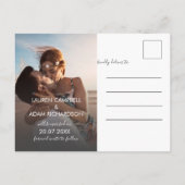 Moderne Save The Date Foto Bruiloft Aankondigingskaart (Achterkant)