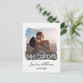 Moderne Save The Date Foto Bruiloft Aankondigingskaart (Staand voorkant)