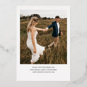 Moderne Save The Date Foto Bruiloft | Echt Goud Folie Uitnodiging (Achterkant)