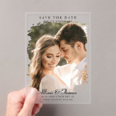 Moderne Save the Date Foto Chic bruiloft Acryl Uitnodigingen (Insitu (Draagbaar))