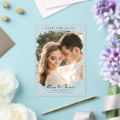 Moderne Save the Date Foto Chic bruiloft Acryl Uitnodigingen (Insitu (Huwelijk))