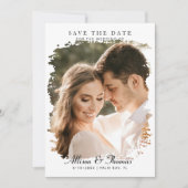Moderne Save the Date Foto Chic bruiloft Kaart (Voorkant)