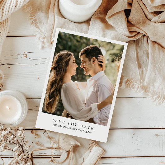 Moderne Save the Date Foto Chic bruiloft Kaart