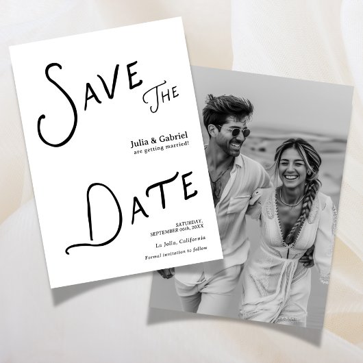 Moderne Save The Date-foto Kaart