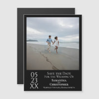 Moderne 'Save the Date' Foto Klassieke Zwarte Magn