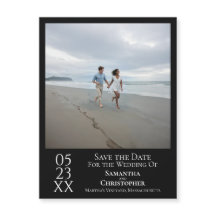 Moderne 'Save the Date' Foto Klassieke Zwarte Magn