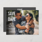 Moderne Save the Date  Foto Typografisch Briefkaart (Voorkant / Achterkant)