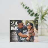 Moderne Save the Date  Foto Typografisch Briefkaart (Staand voorkant)