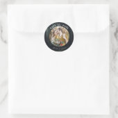 Moderne Save the Date Foto Wedding Afbeelding Ronde Sticker (Tas)
