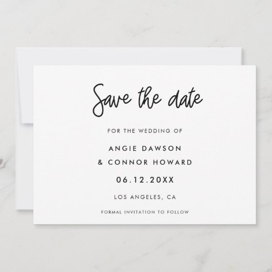 Moderne Save the date fotokaart (Achterkant)