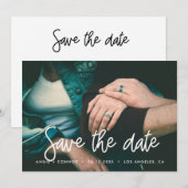 Moderne Save the date fotokaart (Voorkant / Achterkant)