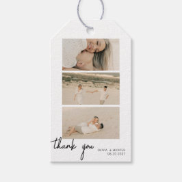 Moderne Save the Date Fotostrip Favorietags Cadeaulabel