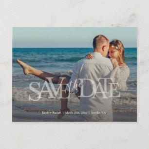 Moderne Save the Date Full-photo Overlay Wedding Briefkaart