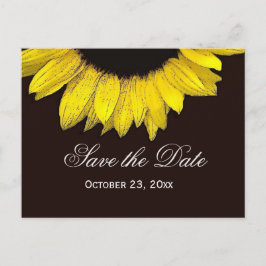 Moderne Save the Date Gele Zonnebloem Aankondigingskaart