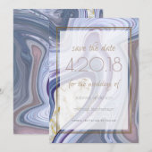 Moderne Save the Date gemarmerde Paarse Roos Agaat (Voorkant / Achterkant)