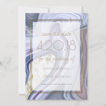 Moderne Save the Date gemarmerde Paarse Roos Agaat