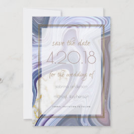 Moderne Save the Date gemarmerde Paarse Roos Agaat
