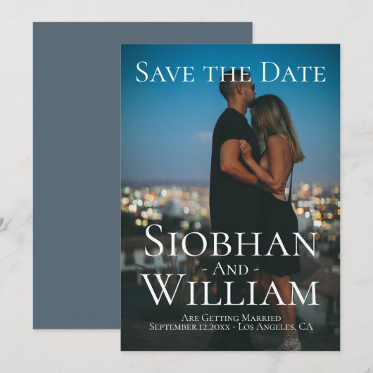 Moderne Save The Date gepersonaliseerde foto Kaart (Voorkant / Achterkant)