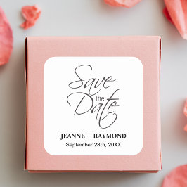 Moderne Save The Date Huwelijksaankondiging Vierkante Sticker