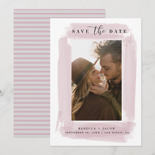 Moderne Save The Date Huwelijksfoto (Voorkant / Achterkant)