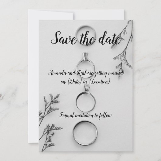 Moderne Save the Date Kaart (Voorkant)