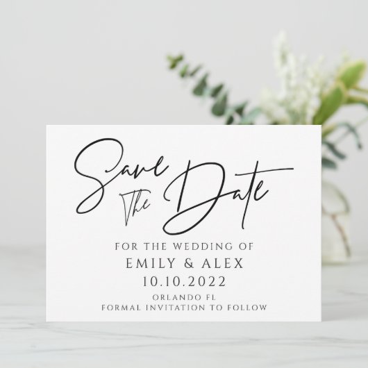 Moderne Save The Date Kaart (Staand voorkant)