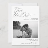 Moderne Save the Date Kaart Elegante Foto (Voorkant)