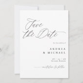 Moderne Save the Date Kaart Elegante Romantiek (Voorkant)