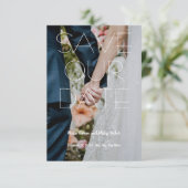 Moderne Save the Date Kaart met aangepaste RSVP-ka (Staand voorkant)