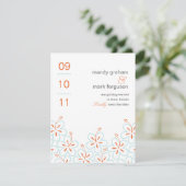 Moderne Save The Date Kaart met Hibiscus (Staand voorkant)