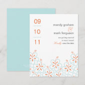 Moderne Save The Date Kaart met Hibiscus (Voorkant / Achterkant)