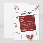 Moderne Save The Date Kaart | Minimalistische Trou (Voorkant / Achterkant)