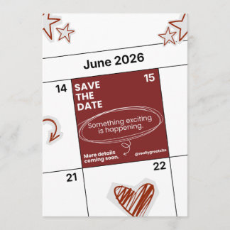 Moderne Save The Date Kaart | Minimalistische Trou