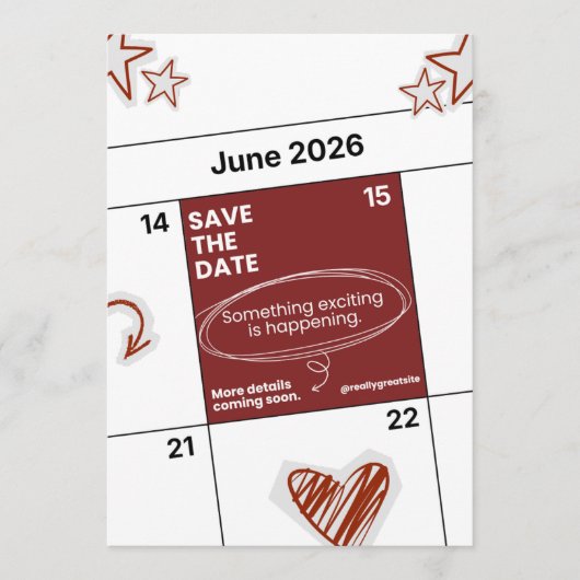 Moderne Save The Date Kaart | Minimalistische Trou (Voorkant)