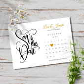 Moderne Save the Date Kalender Goud Hart Liefde