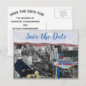 Moderne Save the Date Las Vegas Wedding Aankondigingskaart (Voorkant / Achterkant)