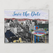 Moderne Save the Date Las Vegas Wedding Aankondigingskaart (Voorkant)