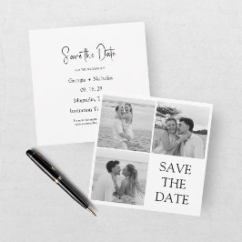 Moderne Save the Date met drie foto's