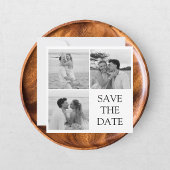 Moderne Save the Date met drie foto's