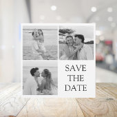 Moderne Save the Date met drie foto's
