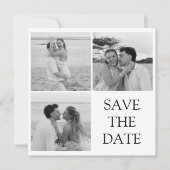 Moderne Save the Date met drie foto's (Voorkant)