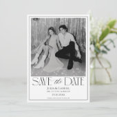 Moderne Save The Date Met Foto Kaart (Staand voorkant)