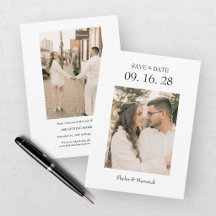 Moderne Save the Date met twee foto's