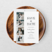 Moderne Save the Date met vijf foto's