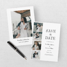 Moderne Save the Date met vijf foto's
